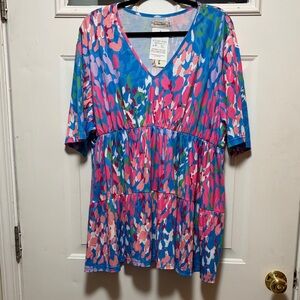 Colorful Floral Short Sleeve Top